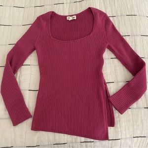 Open Edit Pink Women’s Square Neck Sweater